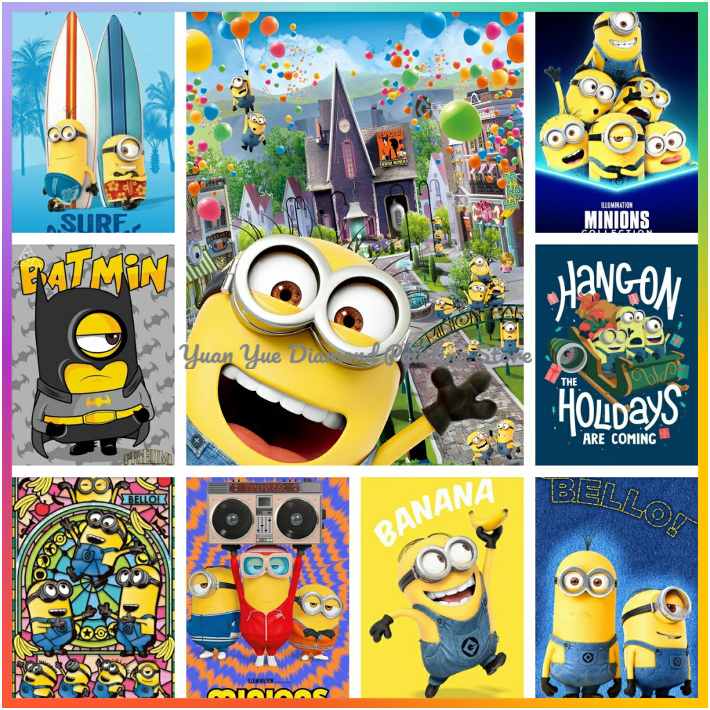 Embroidery Kit Set - 1pc 프레임리스 다이아몬드 페인팅 귀여운-M-Minions 만화