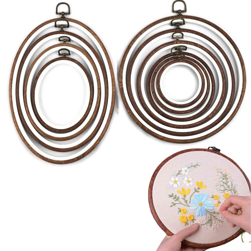 Embroidery Hoop Stand - 10개입 바느질 도구 원형 타원형 모조