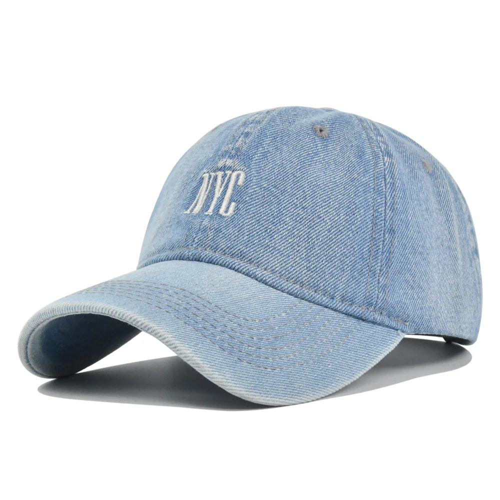 Embroidery Nyc - Washed NYC 자수 데님 원단 야구