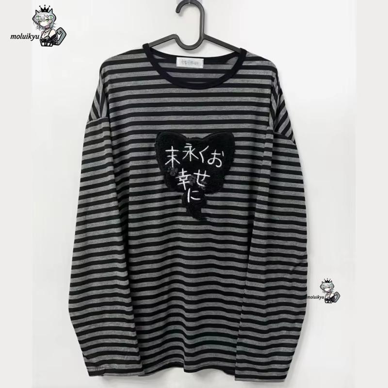 Embroidery Blouse - Y2K 아메리칸 펑크 빈티지 O 넥