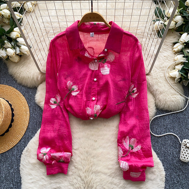 Embroidery Cardigan - 한국 스타일 꽃 자수 카디건 여성