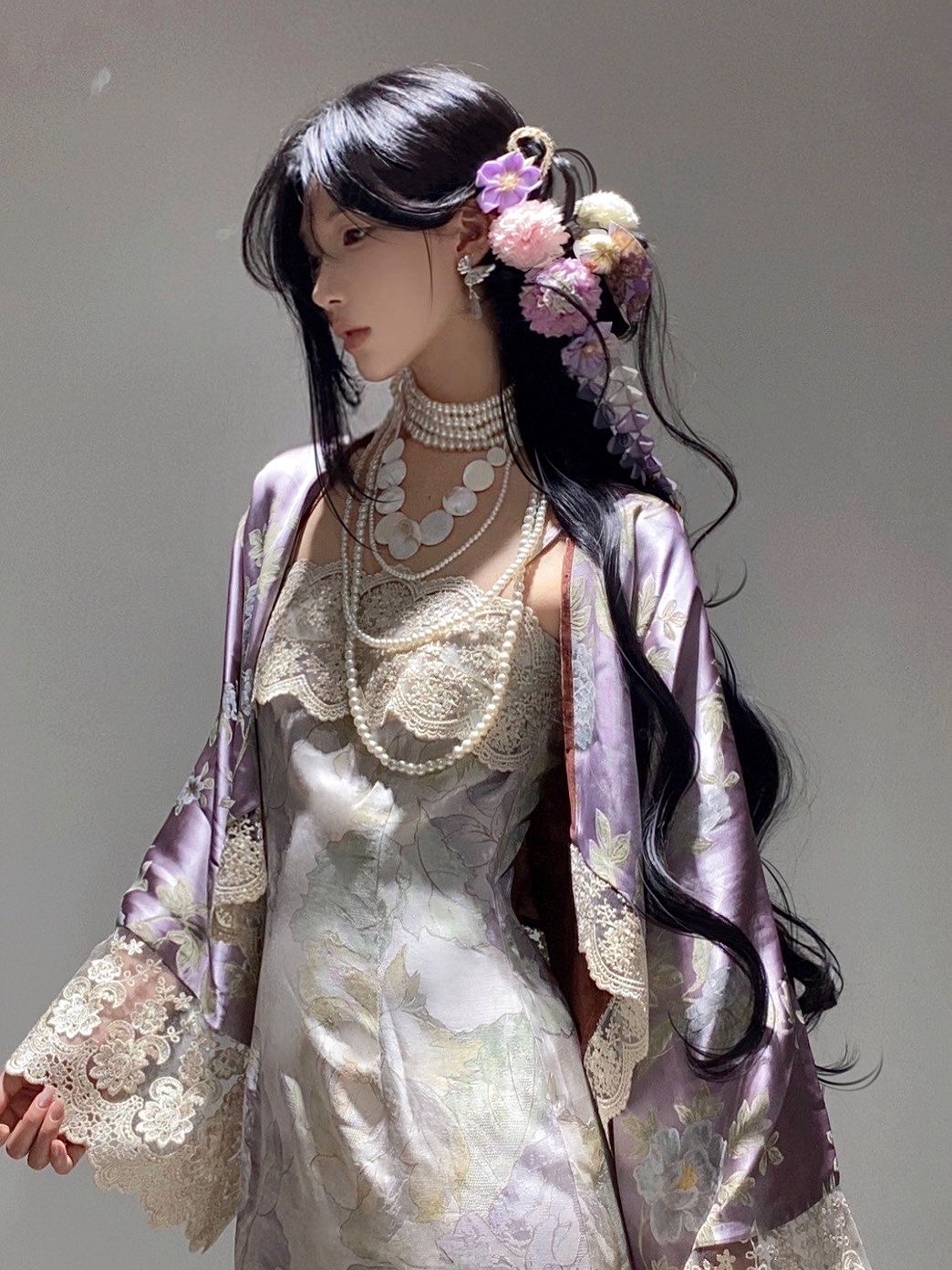 Embroidery Cardigan - 새로운 중국 스타일의 화려한 자수 레이스