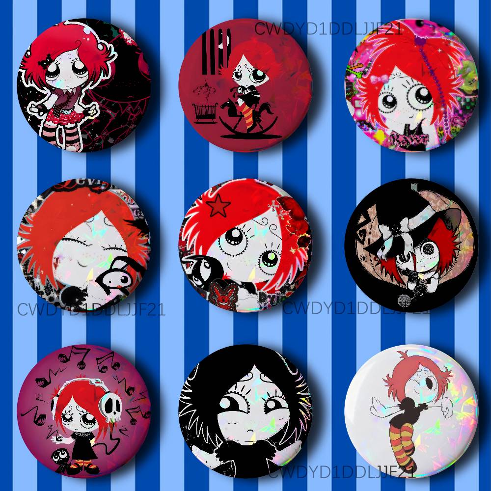 Embroidery Gothic - R-Ruby Gloom 고딕 배지 브로치 피규어