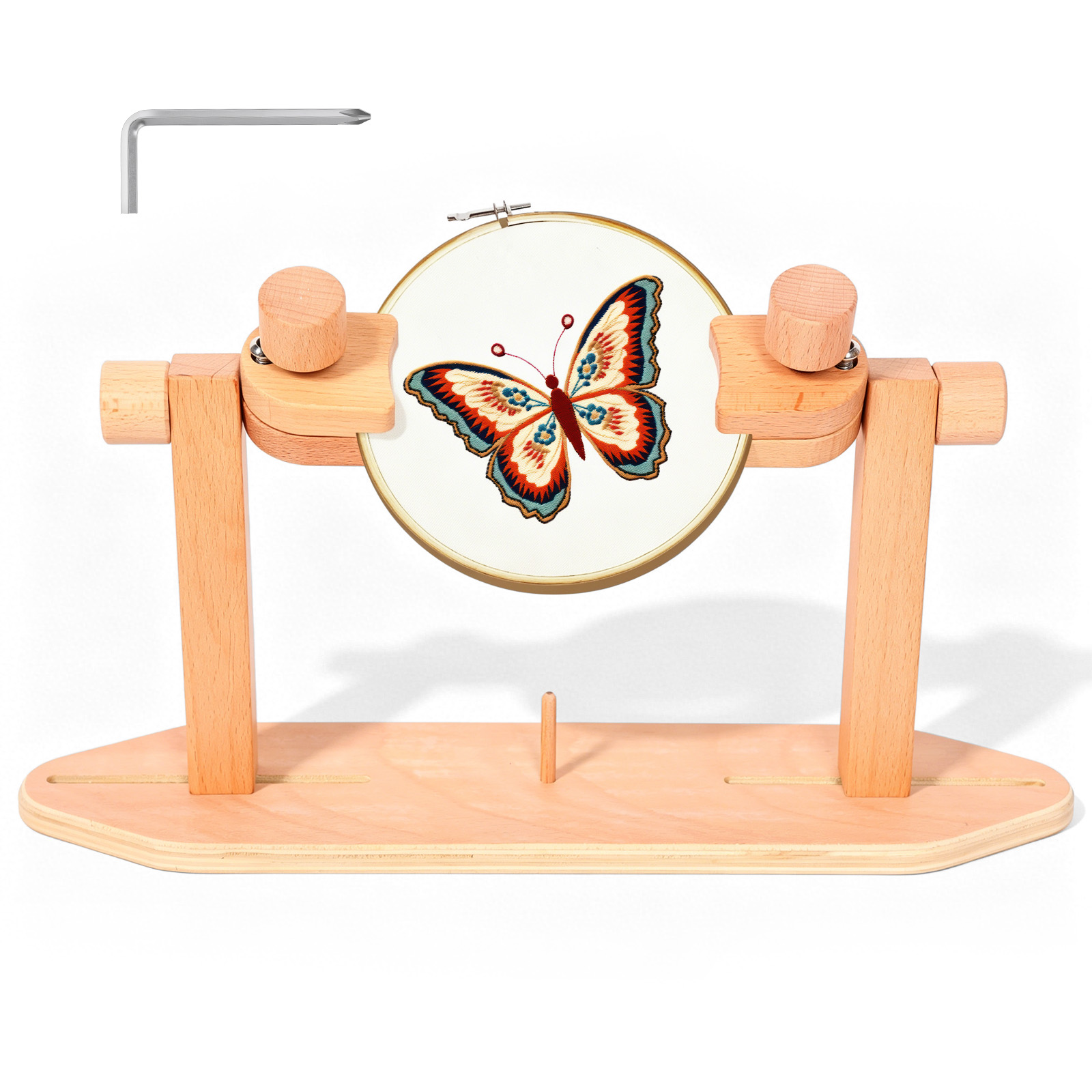 Embroidery Hoop Stand - 나무 자수틀 스탠드, 조절 가능한 자수틀