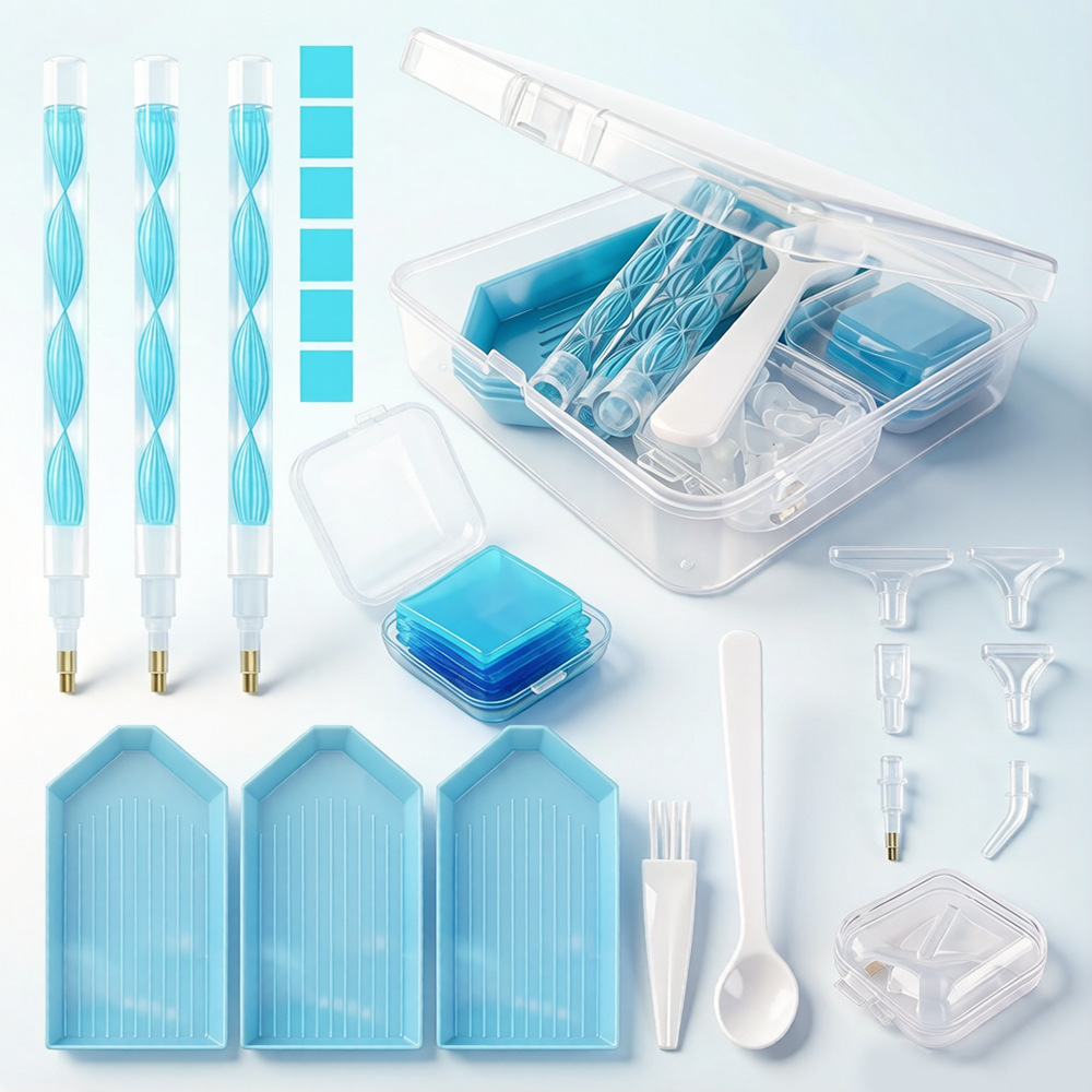 DIY 다이아몬드 페인팅 도구 키트 4색 보관함 트레이 - Embroidery Kit Set 리뷰 및 가격