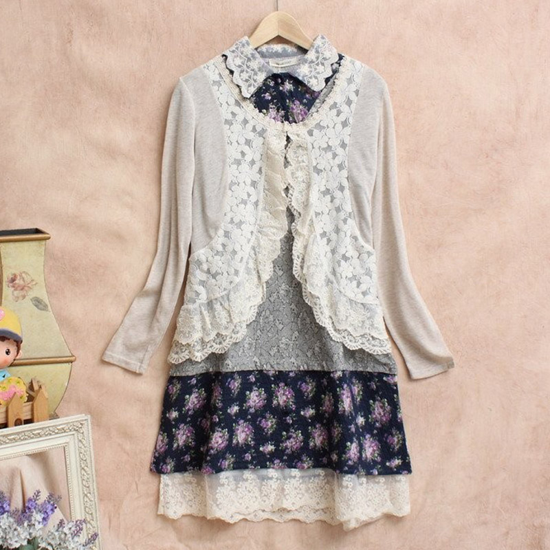 봄 모리 걸 여성 귀여운 셔츠, 크로셰 레이스 프릴,  - Embroidery Cardigan 리뷰 및 가격