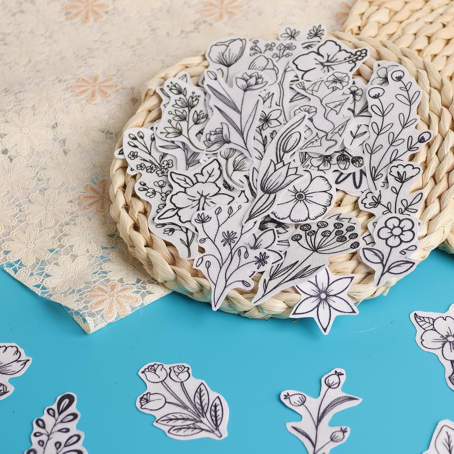 50Pcs 수용성 자수 안정제, 사전 인쇄된 꽃과 잎  - Embroidery Paper 리뷰 및 가격