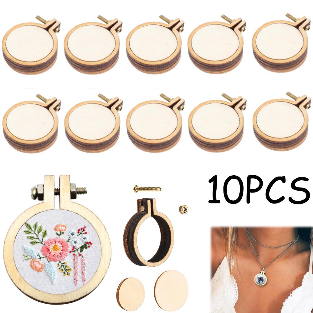 10 개/대 나무 미니 자수 후프 링 크로스 스티치 프 - Embroidery Hoop Stand 리뷰 및 가격