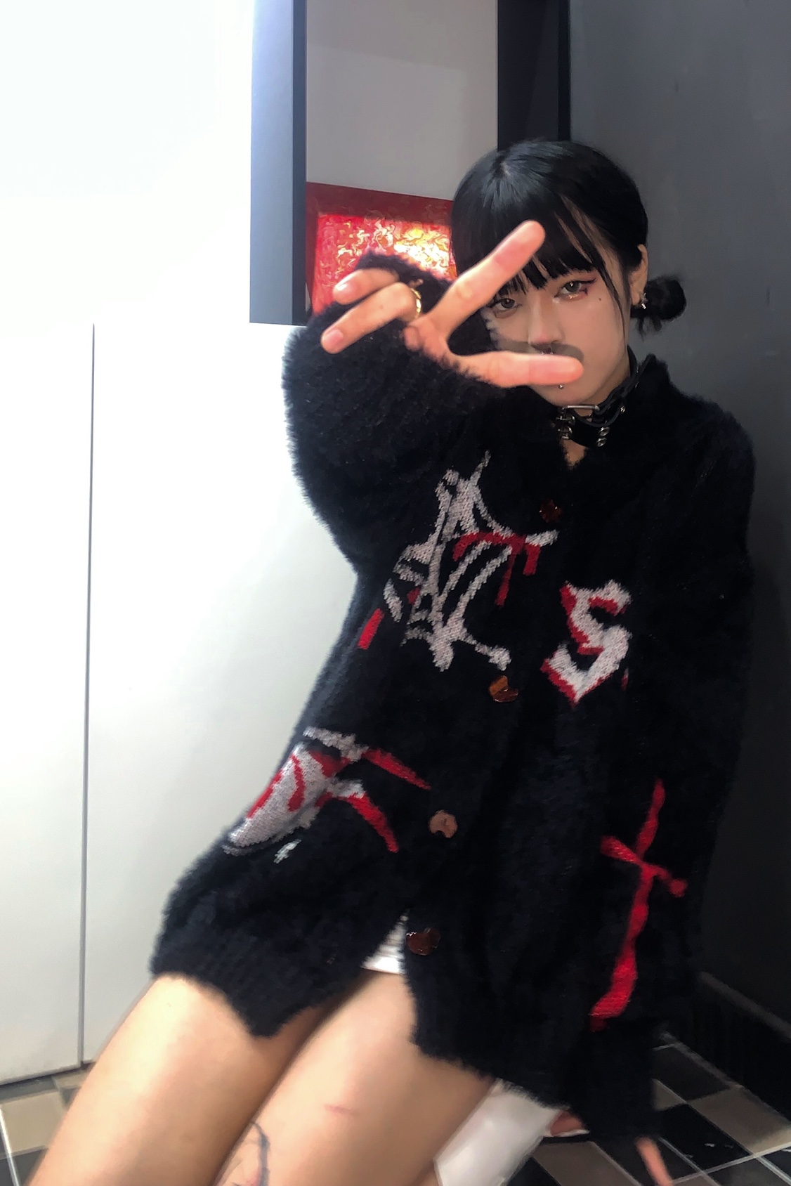 Y2k 여성용 싱글 브레스트 V넥 코브웹 스웨터, 신상 - Embroidery Gothic 리뷰 및 가격