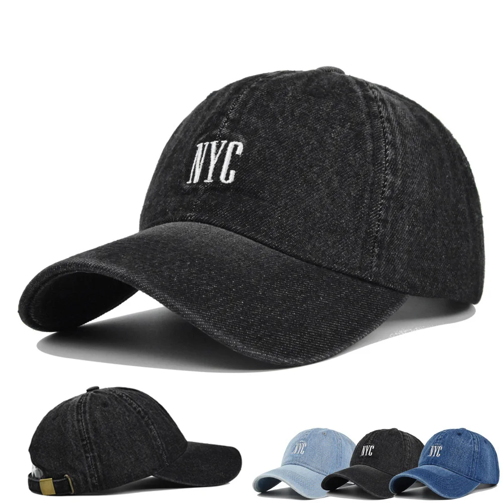 Washed NYC 자수 데님 원단 야구 모자, 여성  - Embroidery Nyc 리뷰 및 가격