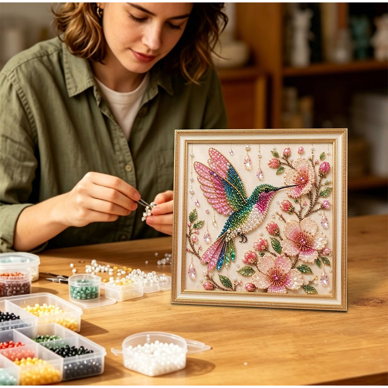 버드 펄 아트 DIY 키트 카디널 버드 비즈 & 진주  - Embroidery Kit Set 리뷰 및 가격