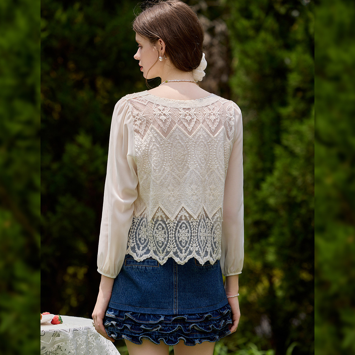 루이 야오 스윗 레이스 V넥 가디건 2025 가을 여성 - Embroidery Cardigan 리뷰 및 가격