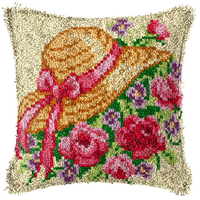 스미르나 플라워 래치 훅 키트 매트 쿠션 베개 DIY  - Embroidery Paper 리뷰 및 가격