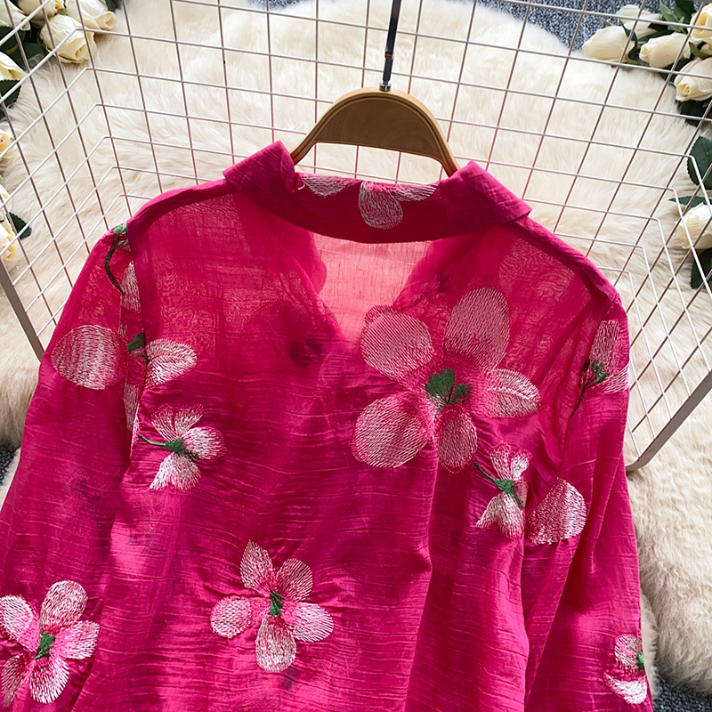 한국 스타일 꽃 자수 카디건 여성 여름 루즈핏 통기성  - Embroidery Cardigan 리뷰 및 가격