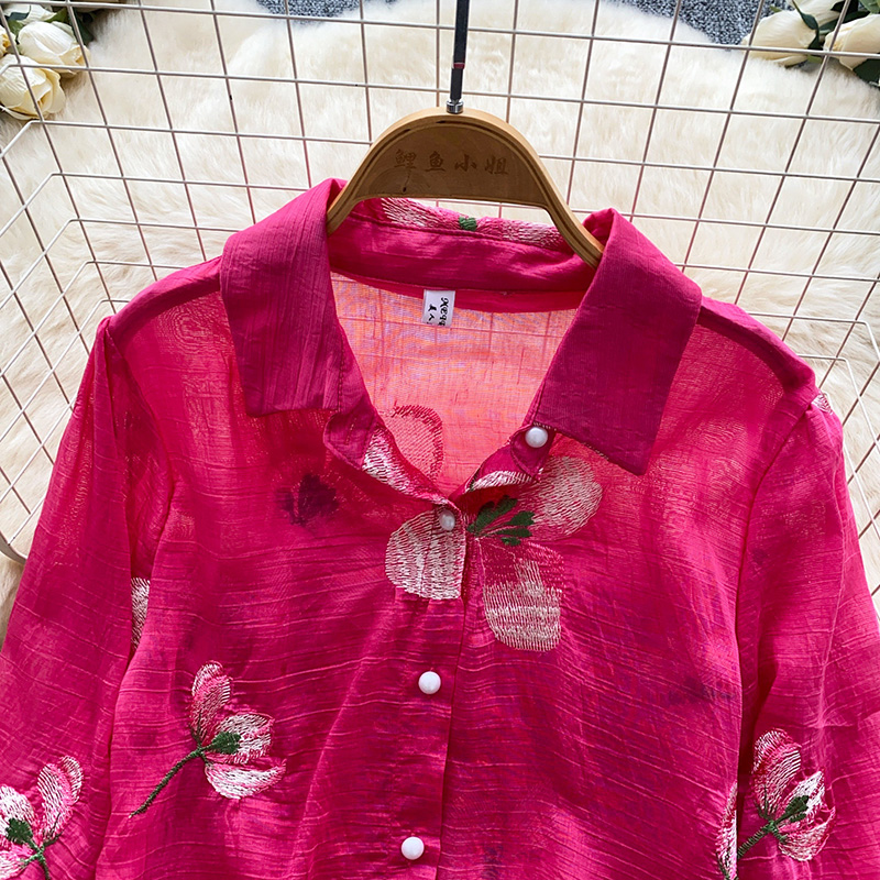 한국 스타일 꽃 자수 카디건 여성 여름 루즈핏 통기성  - Embroidery Cardigan 리뷰 및 가격