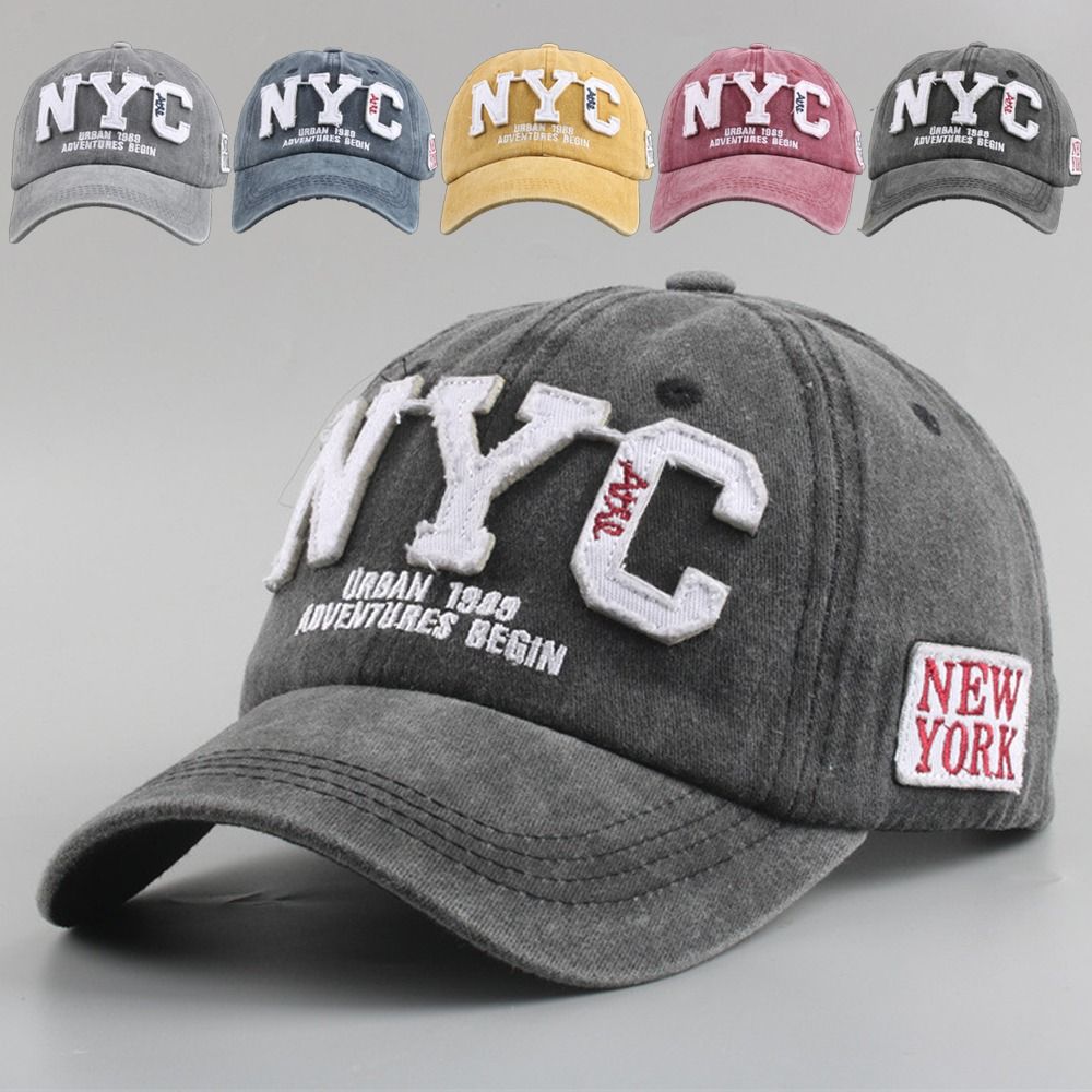 뉴욕 NYC 자수 야구 모자 조정 가능한 코튼 워시 스 - Embroidery Nyc 리뷰 및 가격