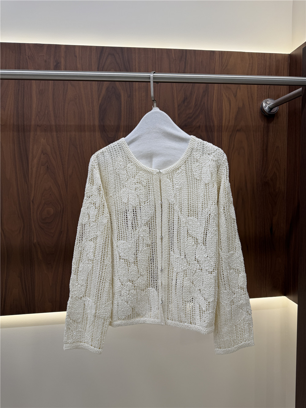 여성용 오픈워크 자수 니트 세트: 크루넥 긴팔 가디건과 - Embroidery Cardigan 리뷰 및 가격