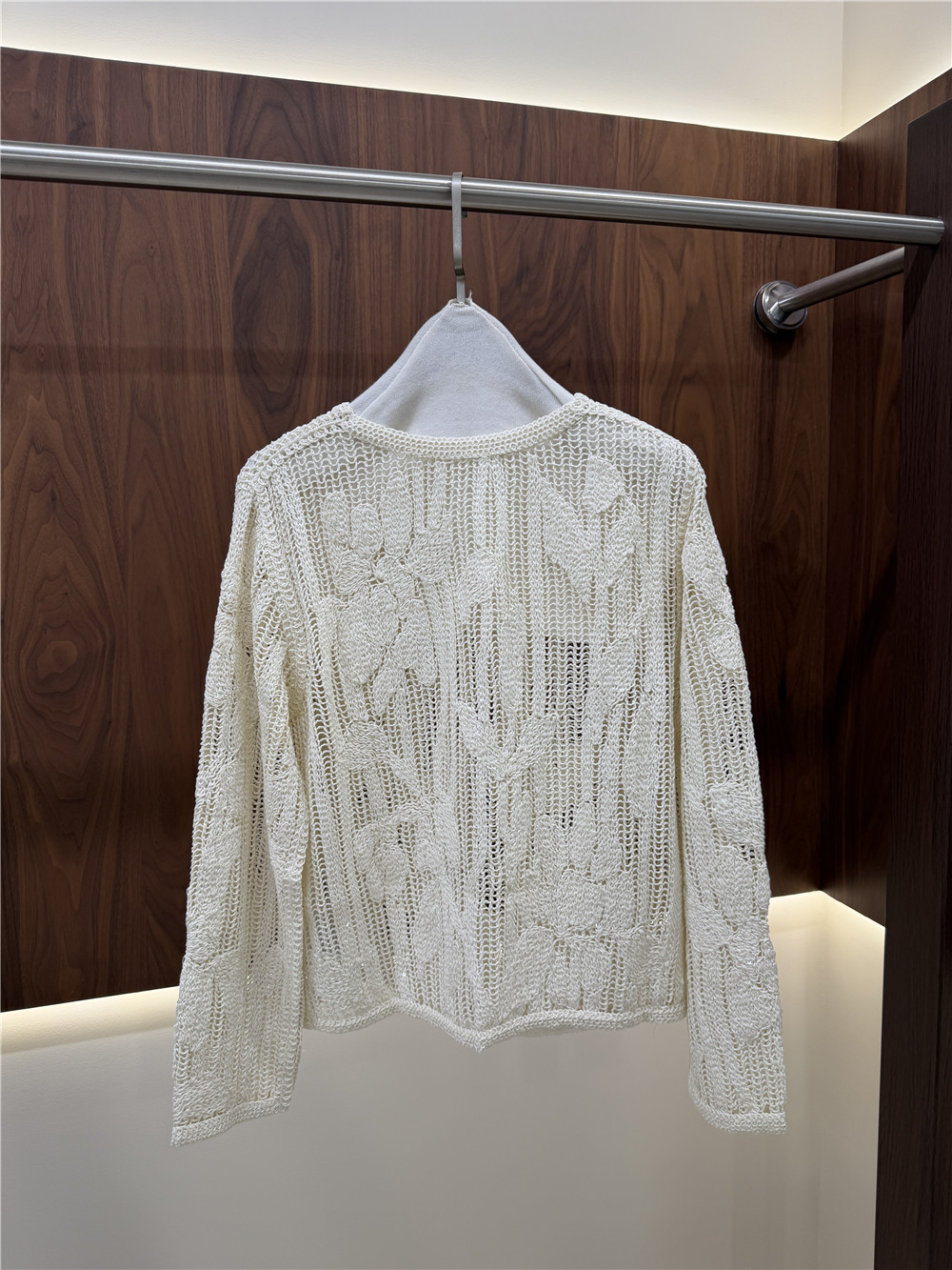 여성용 오픈워크 자수 니트 세트: 크루넥 긴팔 가디건과 - Embroidery Cardigan 리뷰 및 가격