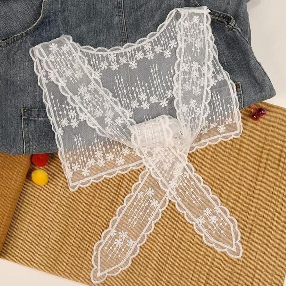 여성을위한 프랑스 레이스 숄 스카프 우아한 속이 빈 꽃 - Embroidery Blouse 리뷰 및 가격