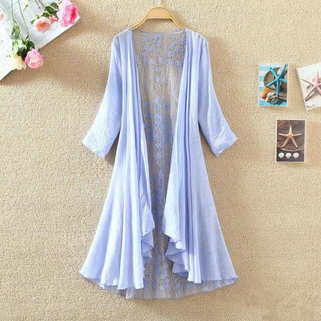 Boho Holiday Beach 여름 카디건 여성 레 - Embroidery Cardigan 리뷰 및 가격