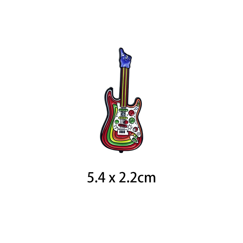 록 밴드 빈티지 크로스 에나멜 핀 레인보우 일렉트릭 기 - Embroidery Icon 리뷰 및 가격