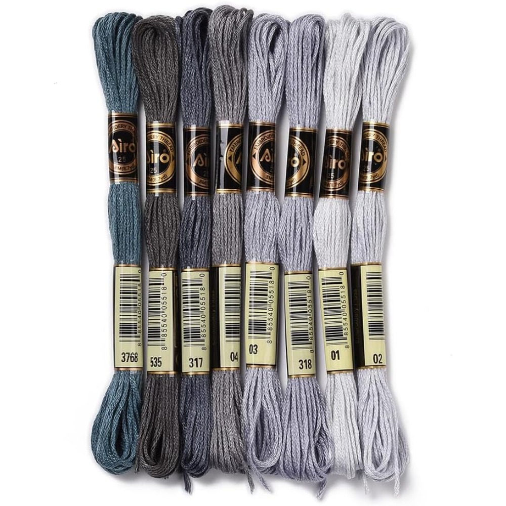 8 Skeins 70 야드 회색 우정 팔찌 문자열 자수 - Embroidery Computer 리뷰 및 가격