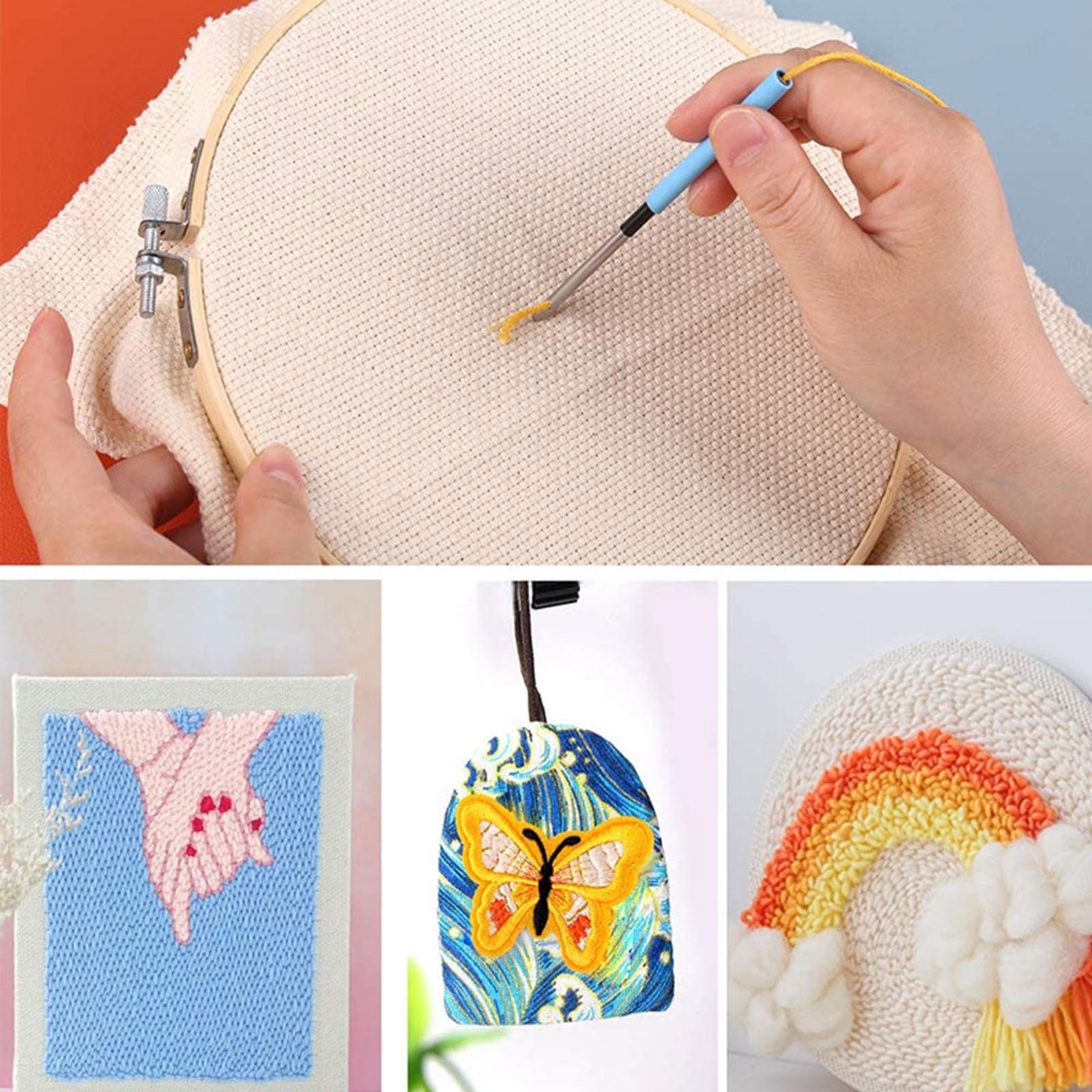 펀치 니들 자수 키트, 다채로운 플라스틱 철제 직조 도 - Embroidery Kit Set 리뷰 및 가격