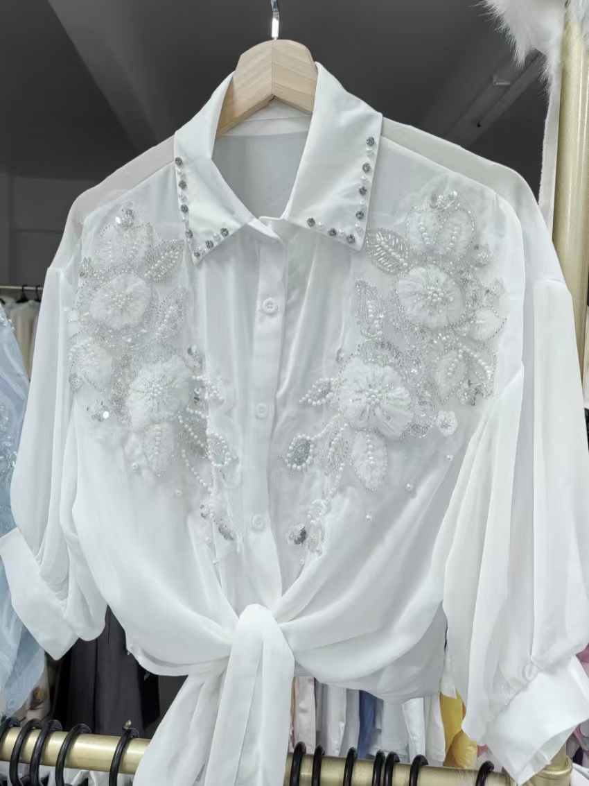 여성용 스트리트웨어 여름 자외선 차단 블라우스 셔츠 가 - Embroidery Cardigan 리뷰 및 가격