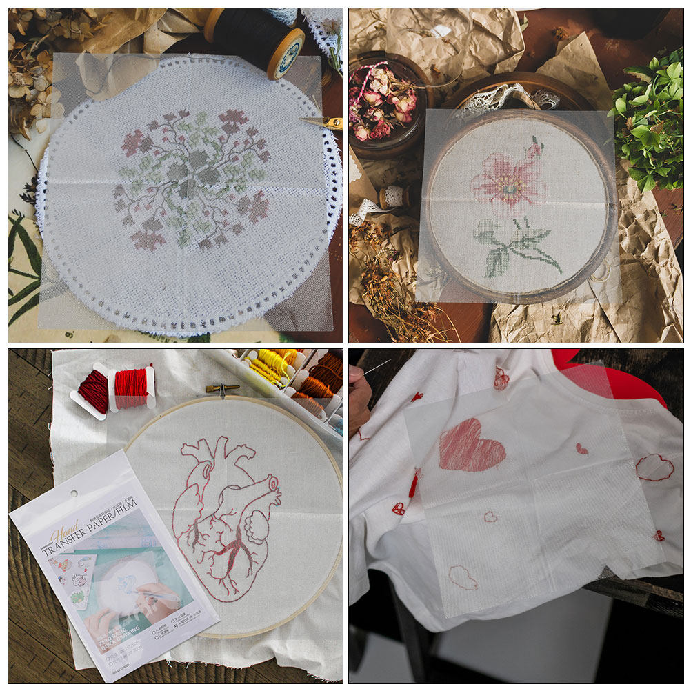 8Pcs 수용성 자수 전사지 세트 티셔츠 신발 의류 자 - Embroidery Kit Set 리뷰 및 가격