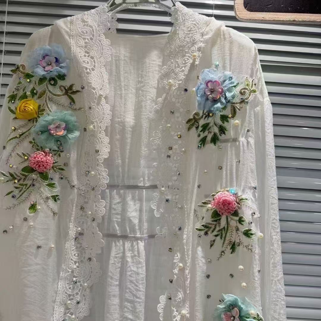 통기성 코튼 혼합 화이트 후드 선 스크린 셔츠 여성용  - Embroidery Cardigan 리뷰 및 가격