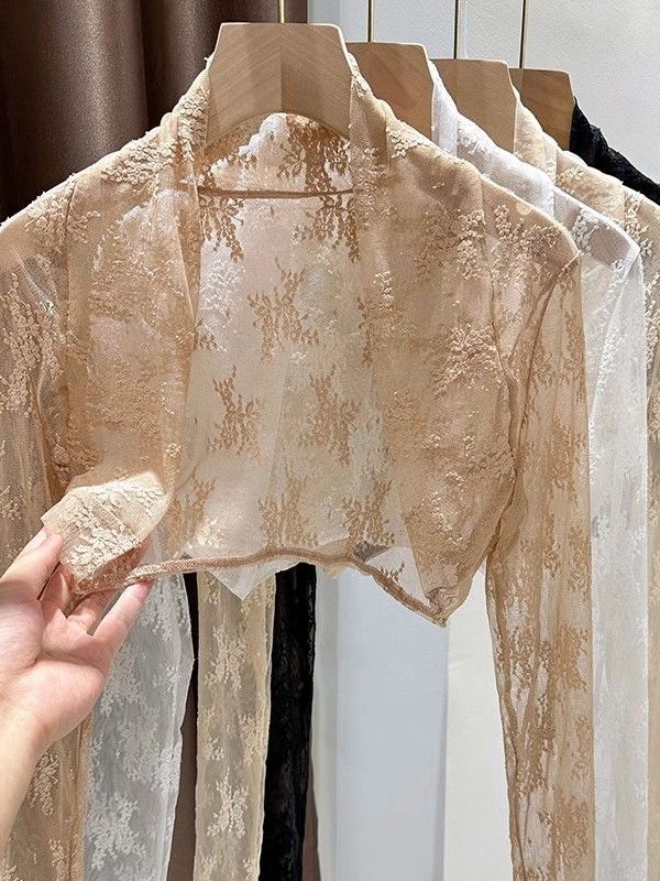 2025 신상 레이스 자수 햇빛 가리개 반팔 가디건 스 - Embroidery Cardigan 리뷰 및 가격