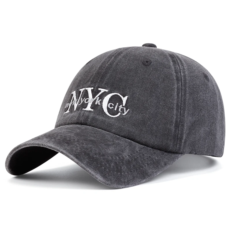 유니섹스 NYC 편지 자수 워시 야구 모자 봄과 가을  - Embroidery Nyc 리뷰 및 가격